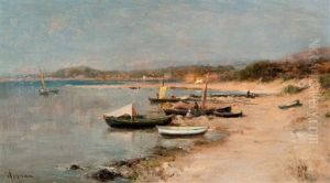 Pecheurs Sur La Plage by Louis Appian