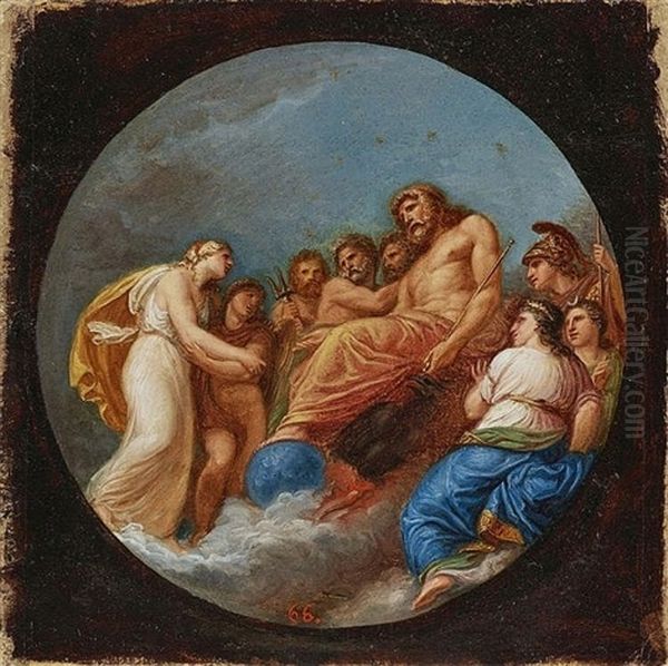 Apotheosis Of Psyche Psyche Accompanied By Mercury In Front Of Jupiter In Olympus - view 1