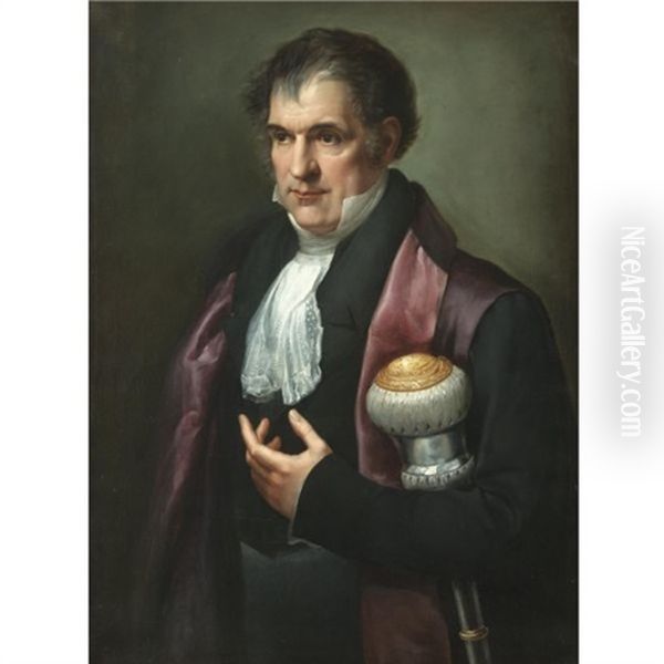 Portrait Of A Dignitary Holding A Mace Of Office - view 1