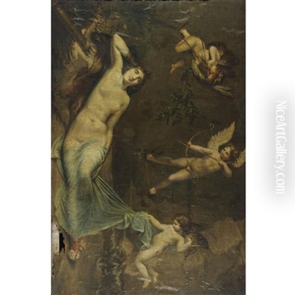 Diana Resting After The Hunt With Cupid And Putti - view 1