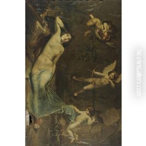 Diana Resting After The Hunt With Cupid And Putti by Andrea, the Elder Appiani