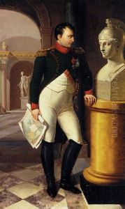 Portrait Of Napoleon Bonaparte, Emperor Of France, Contemplating A Bust Of Athena, A Map Of The Continent In Hand by Andrea, the Elder Appiani