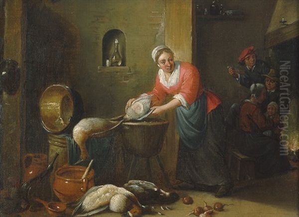 Kucheninterieur Mit Einer Magd, Die Das Geflugel Rupft - view 1