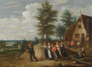 Landschaft Mit Einem Musikanten, Dem Einige Frauen Folgen Landschaft Mit Einem Musikanten, Dem Einige Frauen Folgen