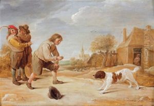 Drei Bauernknaben Mit Einem Hund (after David Teniers) Drei Bauernknaben Mit Einem Hund (after David Teniers)