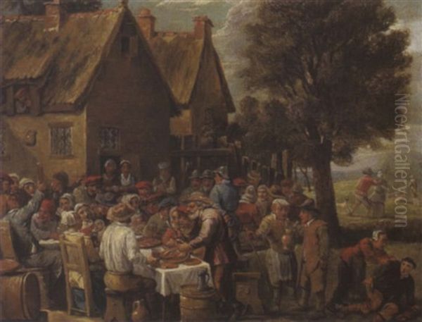 Feiernde Bauern Vor Einem Wirtshaus - view 1