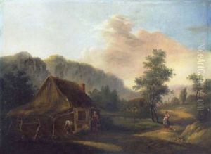 Paysans Pres D'une Chaumiere by Thomas Van Apshoven