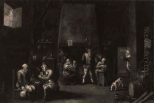 Peasants Merrymakinng Outside An Inn by Thomas Van Apshoven