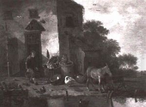 Personnage Dans Une Cour De Femme by Thomas Van Apshoven