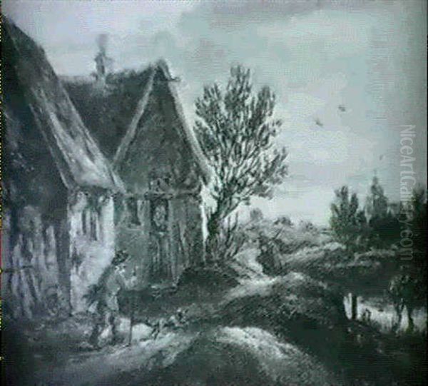 Bauernhauser An Einem Fluss - view 1