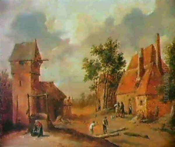 Eine Dorfstrasse Mit Bauern. - view 1