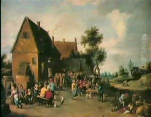 Landliches Fest Vor Einem Wirtshaus by Thomas Van Apshoven