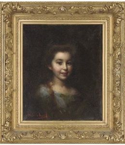 Portrait Of A Girl In A Blue Dress Portrait Of A Girl In A Blue Dress