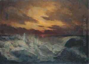 Tramonto Sul Mare In Burrasca by Louis d' Aquila de Bourbon