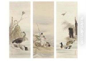 Autumn, Ebisu, Wild Goose (3 Works) by Kampo Araki