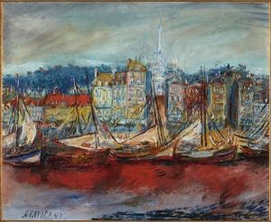 Moored Boats by Alexis Paul Arapov