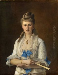 Kvinneportrett by Peter Nicolai Arbo