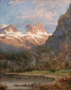 Bergslandskap Med Man I Eka Bergslandskap Med Man I Eka