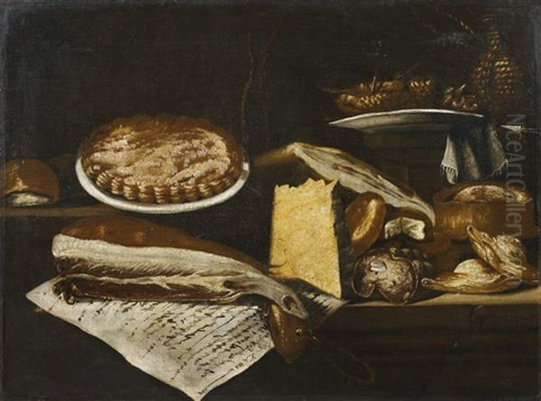 Still Life With Ham, Cheese And Oysters - view 1