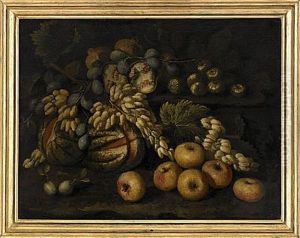 Stilleben Med Applen Och Druvor by Bartolomeo Arbotori