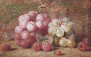 Still Life Of Grapes, Raspberries And A Rosehip