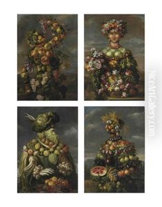 Four Anthropomorphic Figures: An Allegory Of The Four Seasons (set Of 4) by Giuseppe Arcimboldo