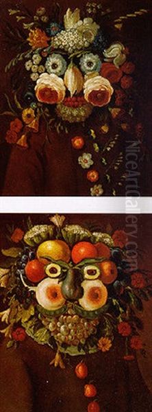 Head Of A Man Composed Of Flowers - view 1