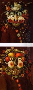Head Of A Man Composed Of Flowers by Giuseppe Arcimboldo