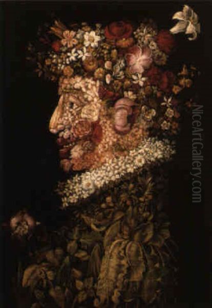 Anthropomorphic Heads Representing The Four Seasons - view 1