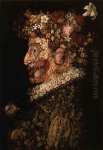 Anthropomorphic Heads Representing The Four Seasons
