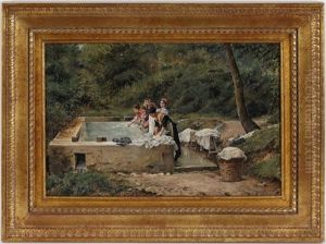 Femmes Au Lavoir by Santiago Arcos Y Megalde