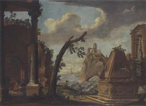 Agyptischer Hafen (phantastische Darstellung Von Alexandria?) by Francesco Arculario