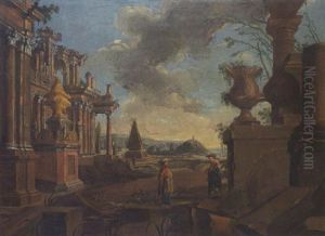 Landschaft Mit Antiken Ruinen by Francesco Arculario
