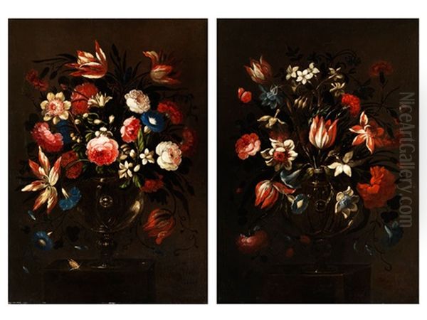 Paar Blumenstilleben (or Attributed To Juan De Arellano) (pair) - view 1