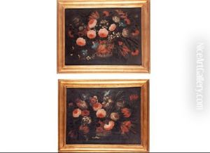 Cestas Con Flores (pair) by Jose De Arellano