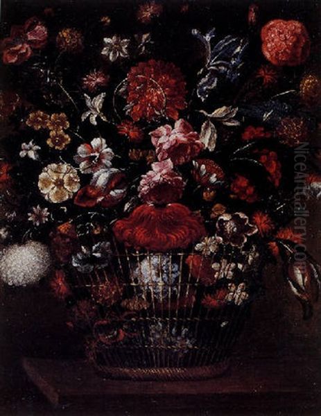 Bodegon Con Cesto De Flores - view 1