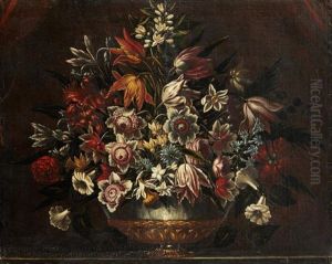 Vase De Fleurs Sur Un Entablement by Juan De Arellano