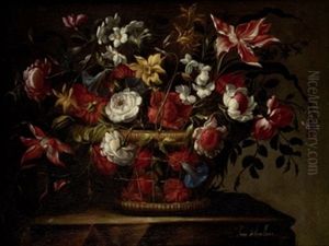 Cesto Con Flores by Juan De Arellano