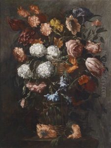 Blumenstillleben (+ Another; Pair) by Juan De Arellano
