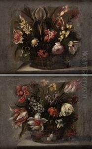 Canastillas Con Flores (pair) by Juan De Arellano