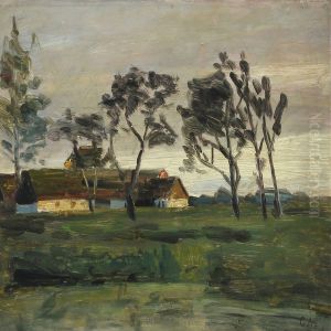 Evening Light On A Peasant Farm by Georg Nicolaj Achen