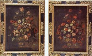 Bouquet De Fleurs Dans Un Vase Orne by Juan De Arellano