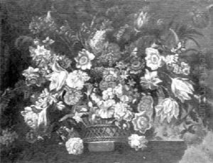 Still Life With Flowers In A Basket by Juan De Arellano