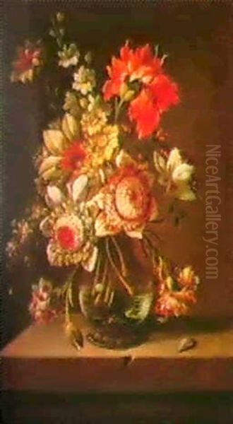 Blumenstrauss In Einer Glasvase. - view 1