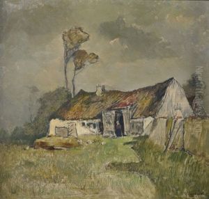 Bauernhaus In Landschaft by Carl Oskar Arends