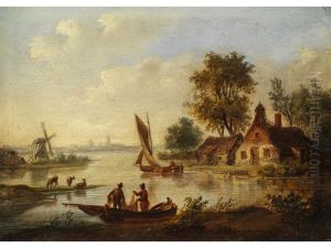 Niederlandische Flusslandschaft