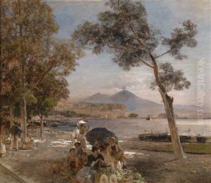 The Gulf Of Naples In The Evening Light
