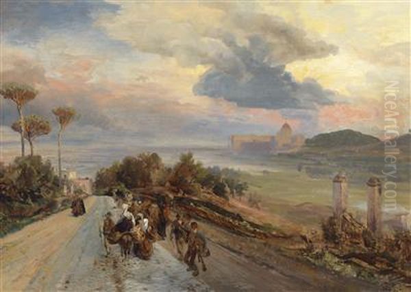 Via Cassia Near Rome With View Of The Vatican - view 1