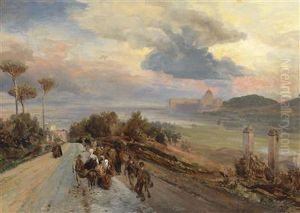 Via Cassia Near Rome With View Of The Vatican