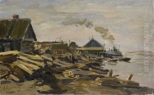 Steamship In Northern Russia by Abram Efimovich Arkhipov